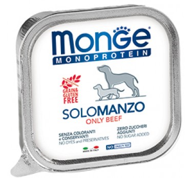 Monge Dog Monoprotein Solo консервы для собак паштет из говядины 150г